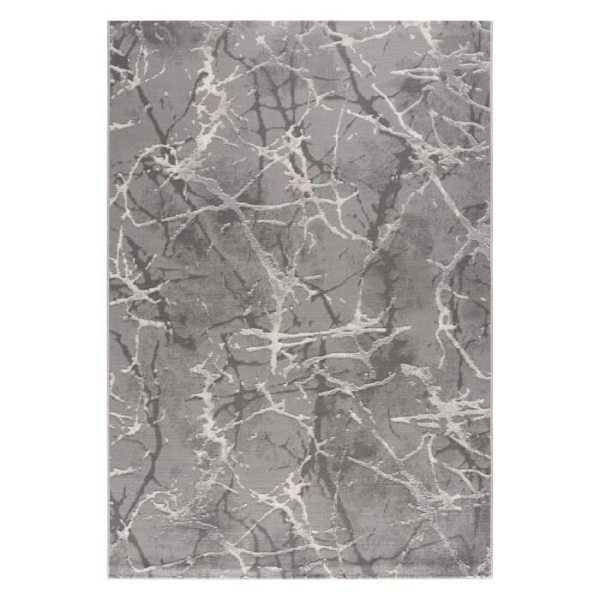 Indendørs tæppe - MANI TEXTILE - LEXA - Marmoreffekt - Grå - 80x300 cm Grå
