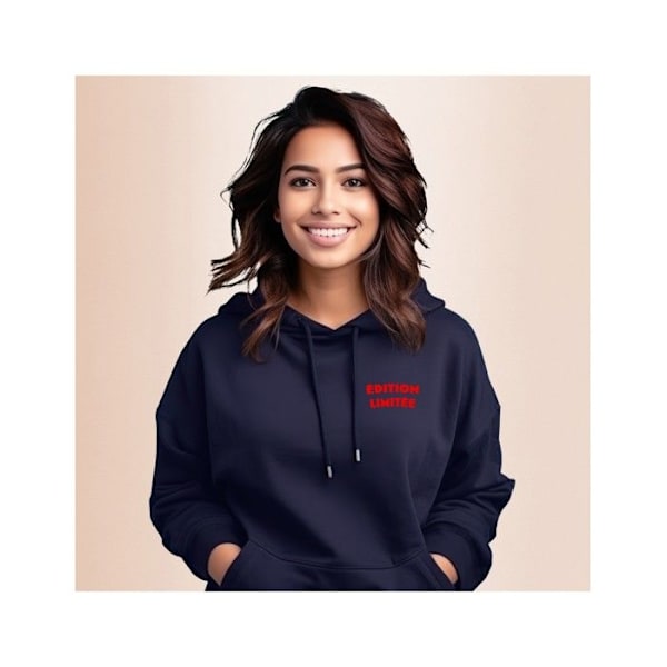 Vi Er Familie - SWEAT A CAPUCHE KVIND EDITION LIMITÉE HJERTE BLÅ XS Blå XS