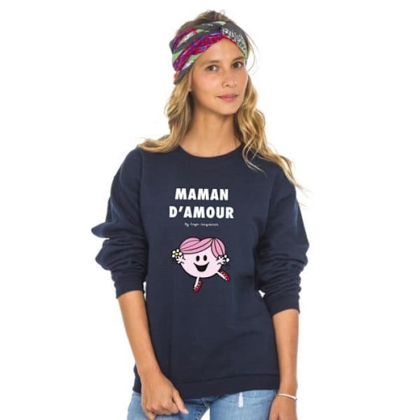 Sweat - Monsieur Madame - MAMAN D'AMOUR - 100% bomuld - Lange ærmer - Klassisk krave marinblå S
