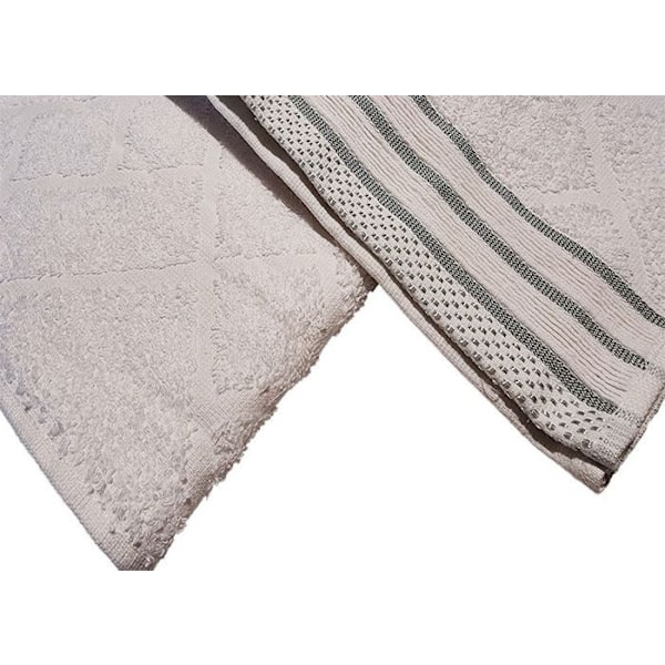 Jacquard håndklæde 70 x 140 cm - Hvid Vit