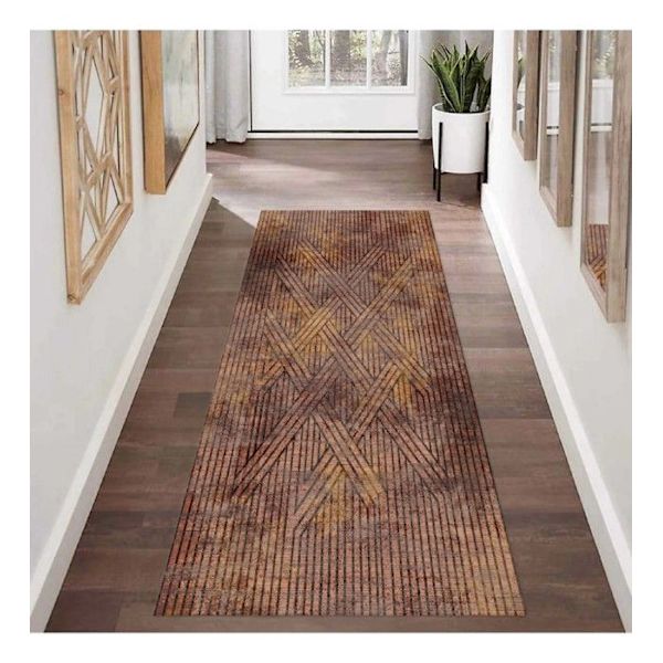 Teppe - FISUN - Orange - 80x150 cm - Halkfri - Maskinvaskbar - Modern Orange