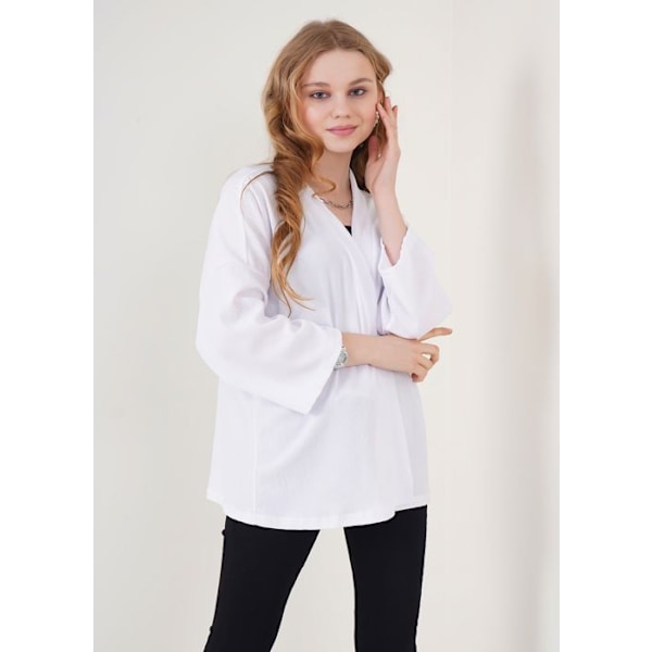 MT Tøj - Gilet Kimono - Hvid 36 - 36