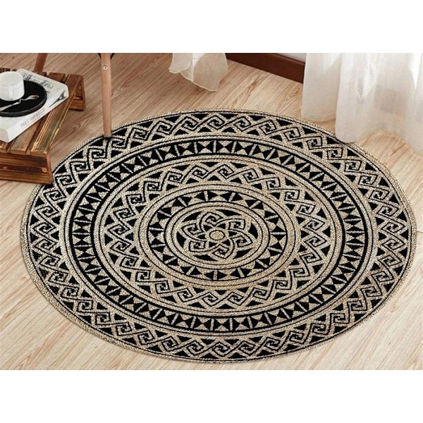 RUG ROSA Musta/Vaio, Koko: 90x90 Svart