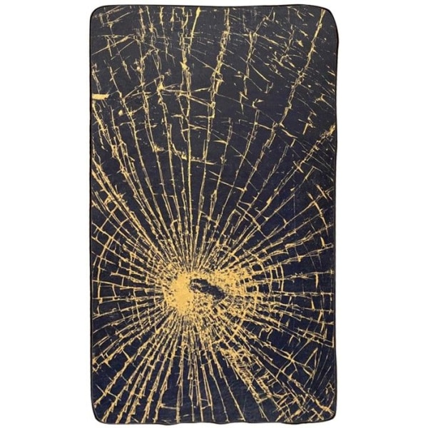 Tæppe - ECLAT - Guld Sort - 80x150 cm - Polyester - Vaskbar - 6 mm tykkelse Svart