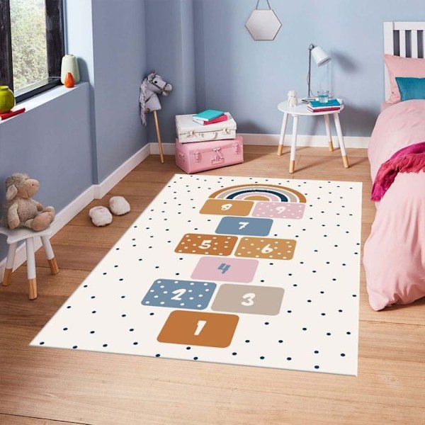 Tappet - MARELLE - Vit - 80x150 cm - Halkskyddande - Maskintvättbar - Mjuk vid beröring Vit