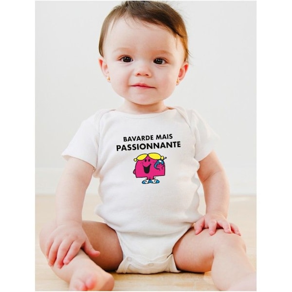 Monsieur Madame - BODYS BEBE BAVARDE MEN INTRESSANT 6/12 månader Vit 6-12 månader