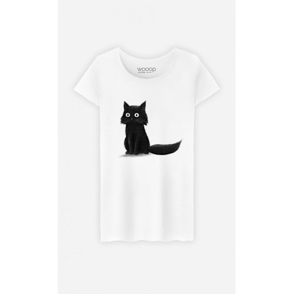 Wooop - TSHIRT KVINNA SITTANDE KATT XL Vit XL