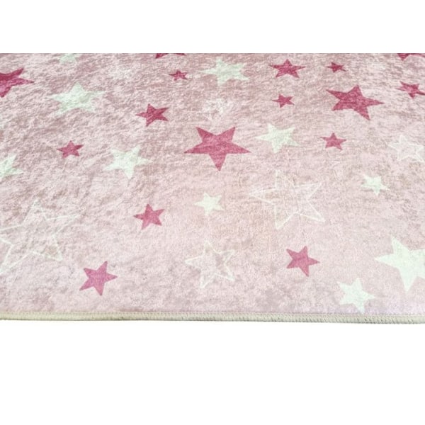 Børnetæppe - MANI TEXTILE - Stjerne - Rosa - 100x150 cm - Maskinvaskbar Rosa
