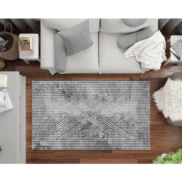 Matta - FISUN - Grå - 160x230 cm - Halkskydd - Maskintvättbar - Modern Grå