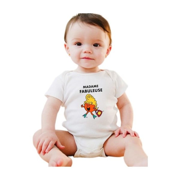 Monsieur Madame - BODYS BEBE MADAME FABULEUSE 3/6 månader Vit 3-6 månader