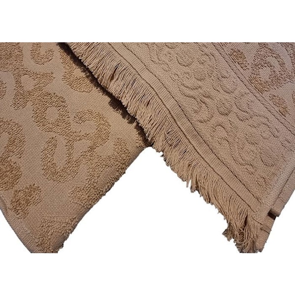 Jacquard-pyyhe hapsuilla 30 x 50 cm - Beige Beige