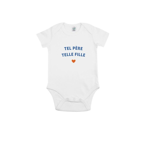 Me olemme perhettä - BODYS BEBE TEL PÈRE TELLE FILLE C?UR BLANC 6/12 kuukautta Vit 6-12 månader