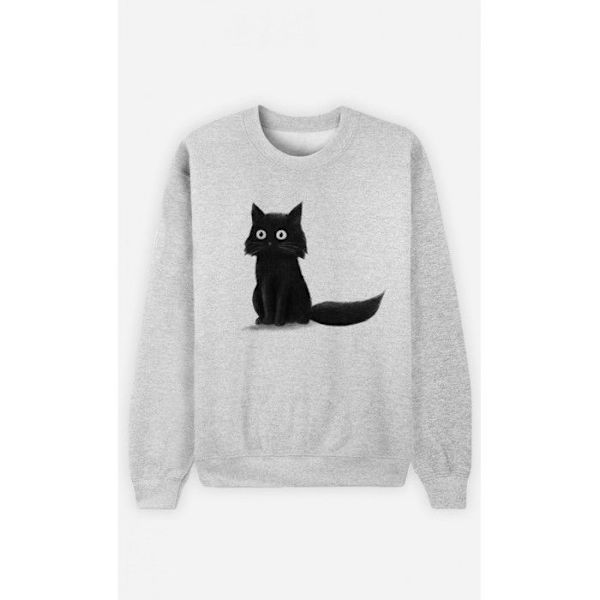 Wooop - SWEAT FEMME SITTING CAT XL Grå XL
