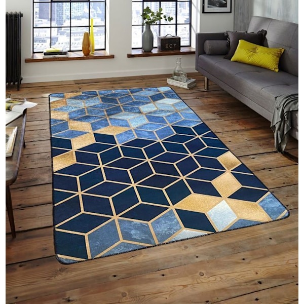 LUXE olohuoneen matto Kulta, Sininen Mitat - 160x230