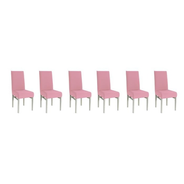 Rosa stolsöverdrag - Set om 6 - Avtagbara klädslar - Syntet - Matsal - Vanligt Rosa