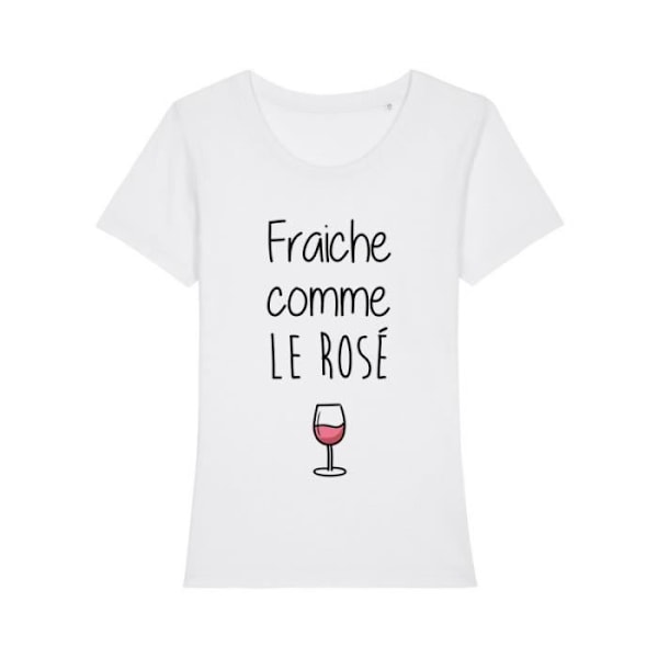 T-shirt FRÄSCH SOM ROSÉ VIN - T-shirt av 100% bomull av hög kvalitet. T-shirt tryckt i Frankrike. Vit XL
