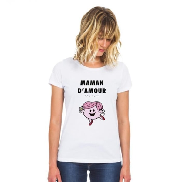 T-shirt MAMMA KÄRLEK VIT - T-shirt av 100% bomull av hög kvalitet. T-shirt tryckt i Frankrike. Vit jag