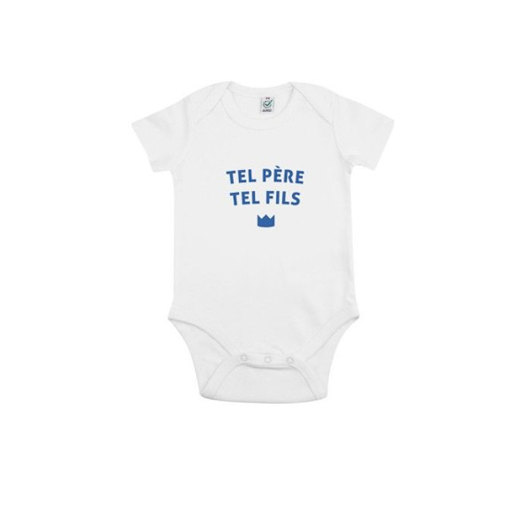 Me Olemme Perhe - BODYS BEBE TEL PÈRE TEL FILS C?UR BLANC 3/6 kuukautta Vit 3-6 månader