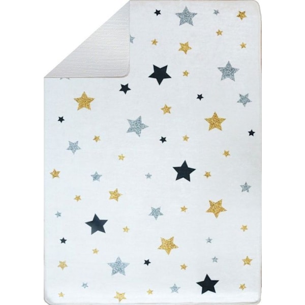 Børneteppe - Tricolor - 120x160 cm - Antiskid - Vaskbar i maskine - Polyester Ecru