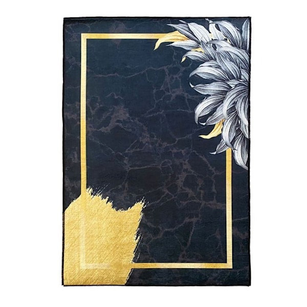 Guldbladstæppe, sort Mål - 120x180