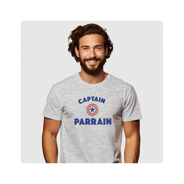 ENKR - TSHIRT HERR CAPTAIN PARRAIN GRÅ KONSTRUKTION L Ljunggrå jag