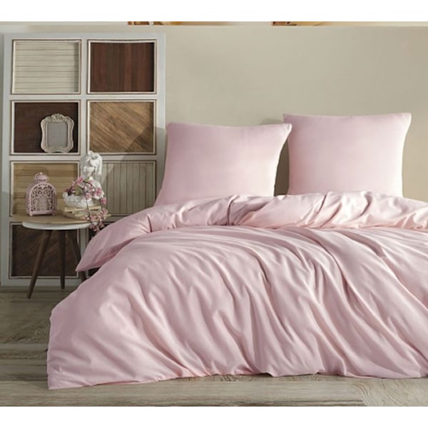 Sängkläder - UNI - Powder Pink - 140x200 - Duvetcover - 1 örngott Rosa