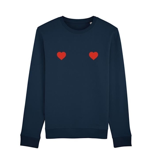 Sweat COEURBOOBS NAVY - 100 % puuvillaa laadukas collegepaita. Printattu Ranskassa. marinblå jag