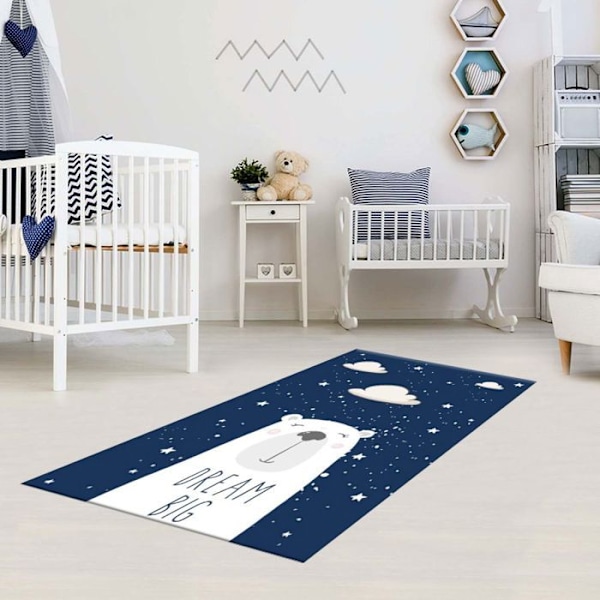 Tæppe til børneværelse 120x160 cm Polyester Dream Mørkeblåt dröm