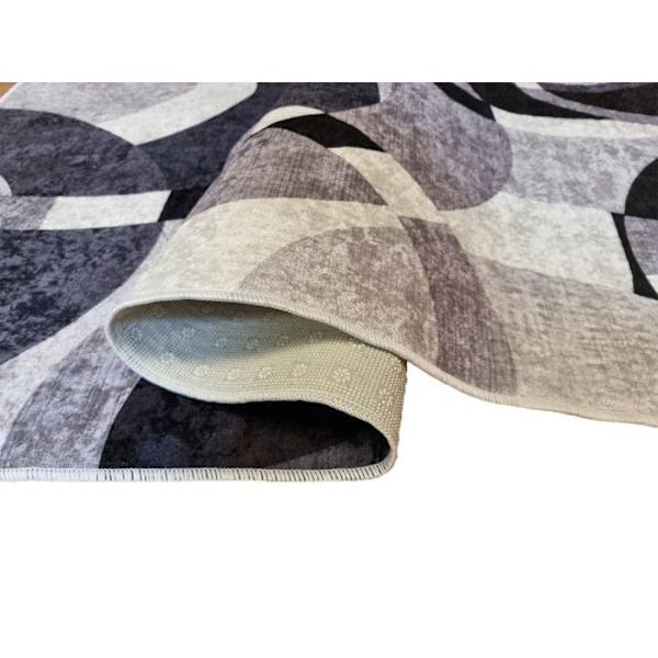 Teppe - KOLLEKSJON DOT - RUNDE - Grå - 120x180 cm - Polyester - Antiskli Grå