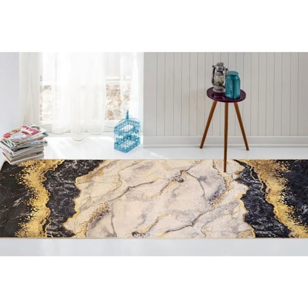 Matto - KULTA - 80x150 - Musta - Moderni - Liukumaton sort