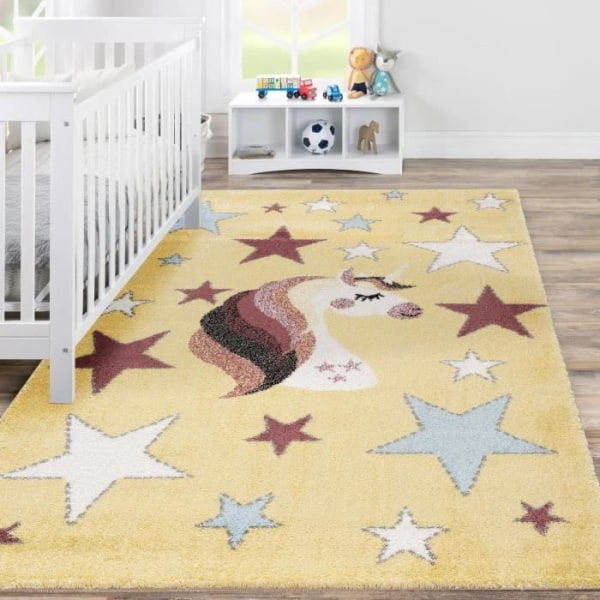 Matta - MANI TEXTIL - BAMBICA Gul - Sovrum - Rektangulär - Andra mönster Gul