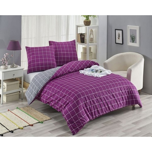 Vuodevaatteet - TRENDY - Violetti - 140x200 cm - 80% Puuvilla - 20% Polyesteri Lila