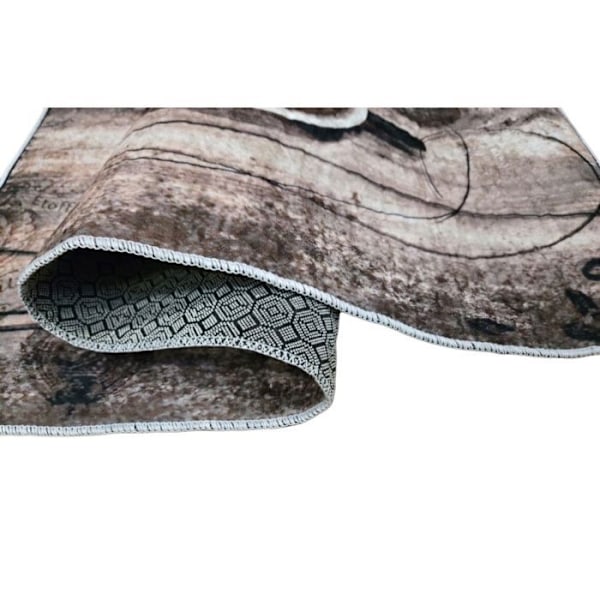 Keittiömatto 90x130 cm Polyesteri Kahvi Beige Kaffe