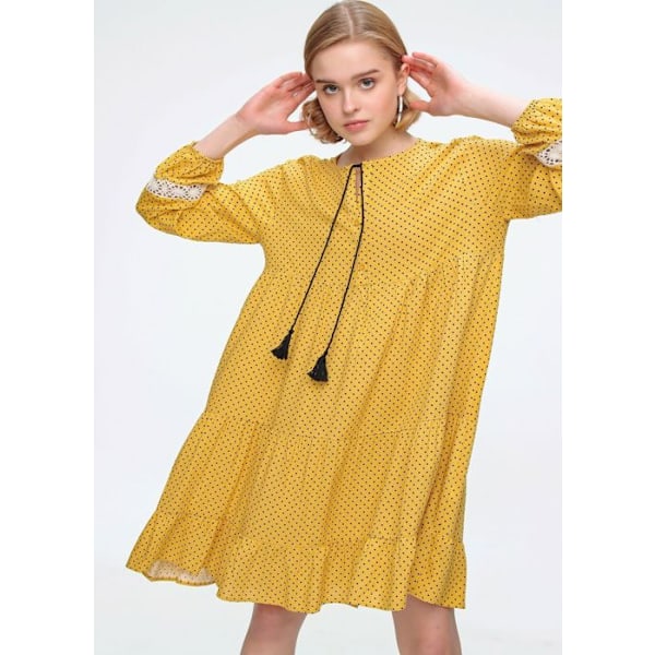 MT Vaatteet - Keltainen Robe Volanté 40 - 40