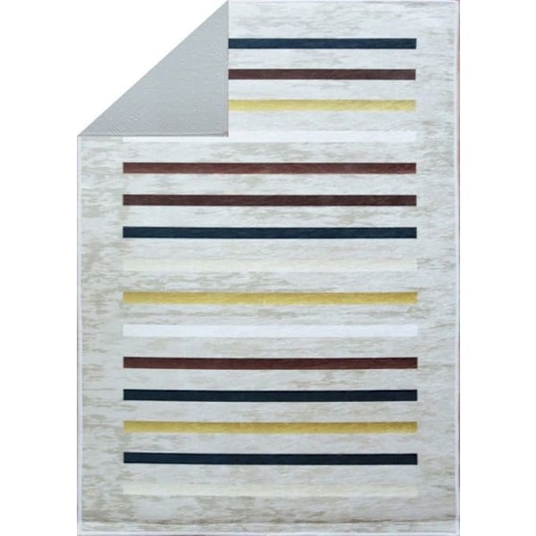 Olohuoneen matto - Raidallinen matto - Beige - 120x180 cm - Liukumaton - Konepestävä Beige