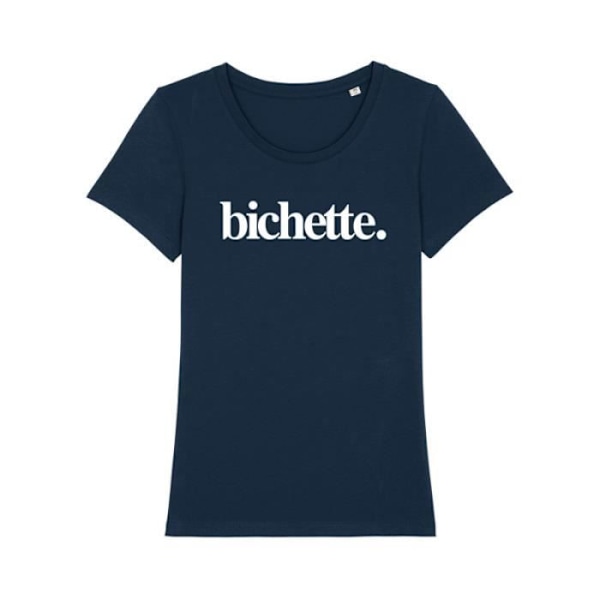 T-shirt - Enkr - BICHETTE NAVY - 100% ekologisk bomull - Tryckt i Frankrike - Bekväm marinblå M