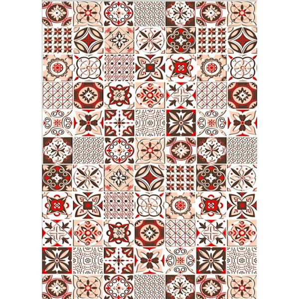 Tæppe - MANI TEXTILE - Cementfliseeffekt - 90x130 cm - Skridsikker - Kan maskinvaskes