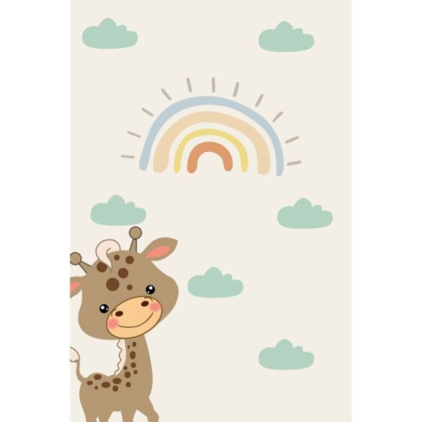 Barnrumsmatta 80x150 cm Polyester Giraff Giraff