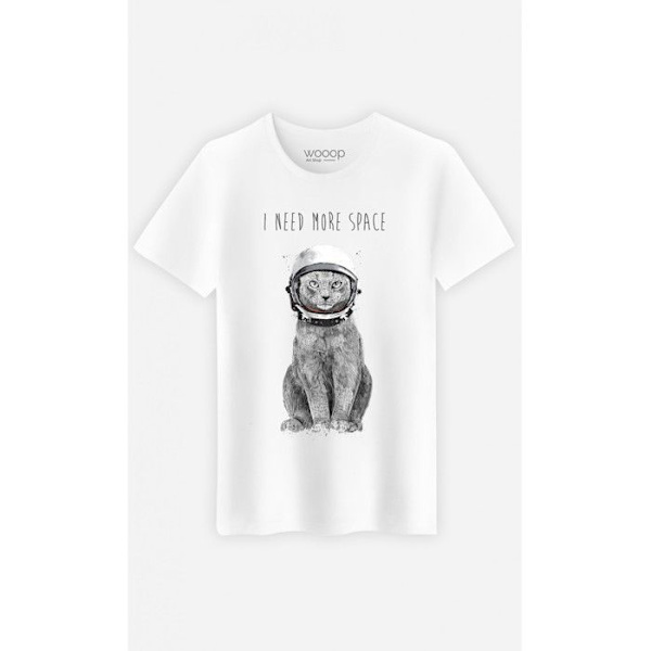 Wooop - TSHIRT HERR I NEED MORE SPACE L Vit jag