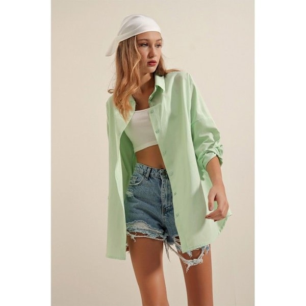 MT Tøj - Chemise OVERSIZE Grøn 38 Flerfärgad 38
