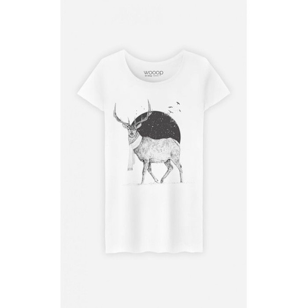 Wooop - T-SHIRT KVINNA VINTERN ÄR ÖVERALLT XXL Vit XXL
