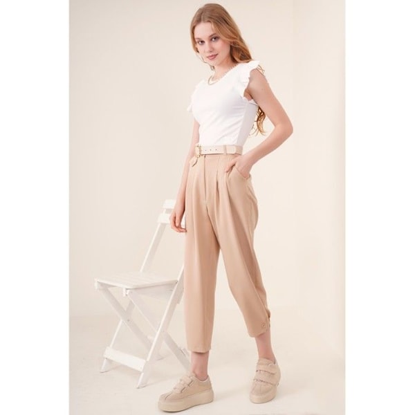 Chemisier Tricot - MT Tøj - Hvid - Flæseærmer - 97% Polyester - Størrelse 40 Vit 40