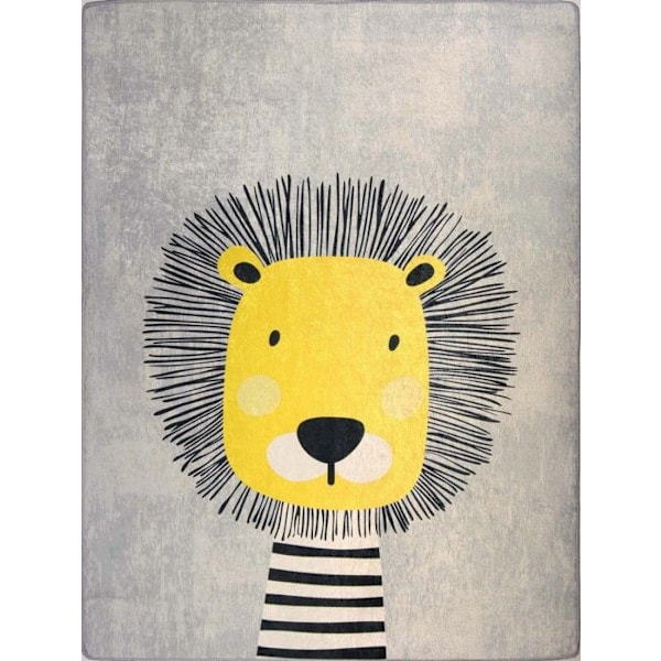 Barnmatta - SIMBA - 120x160 - Halkfri - Maskintvättbar - 6MM tjocklek Grå
