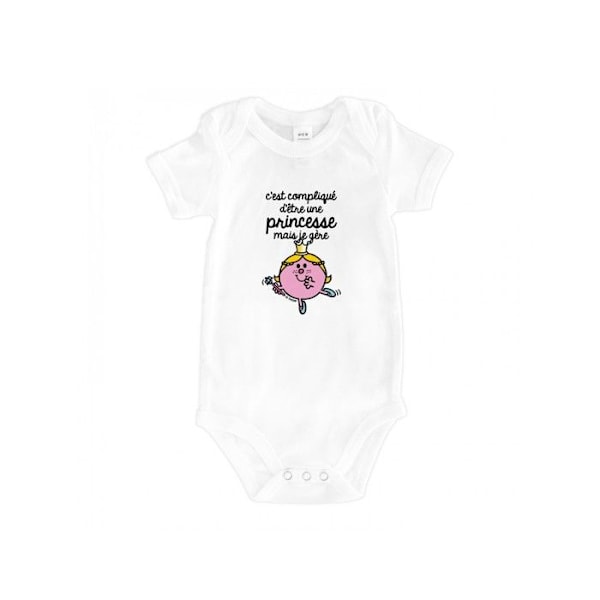 Monsieur Madame - Bodys "det är komplicerat att vara en prinsessa" Vit 6/12 M Vit 6-12 månader
