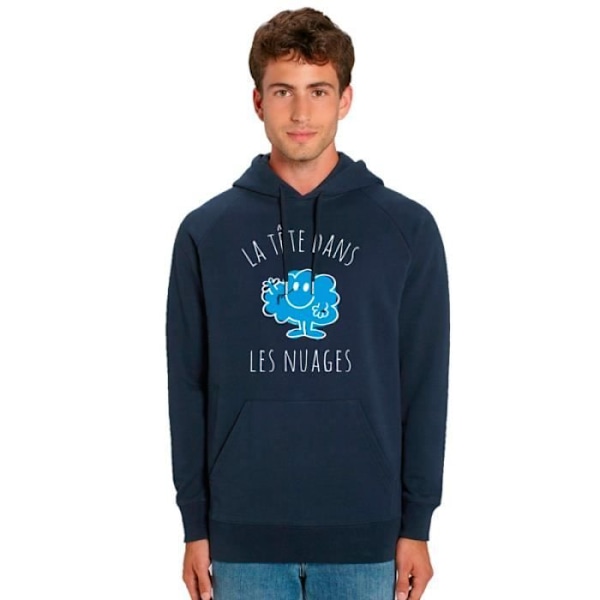 Huppari - Monsieur Madame - Pää Pilvissä - 100% puuvillaa - Kengurupussi - Slim fit marinblå XS