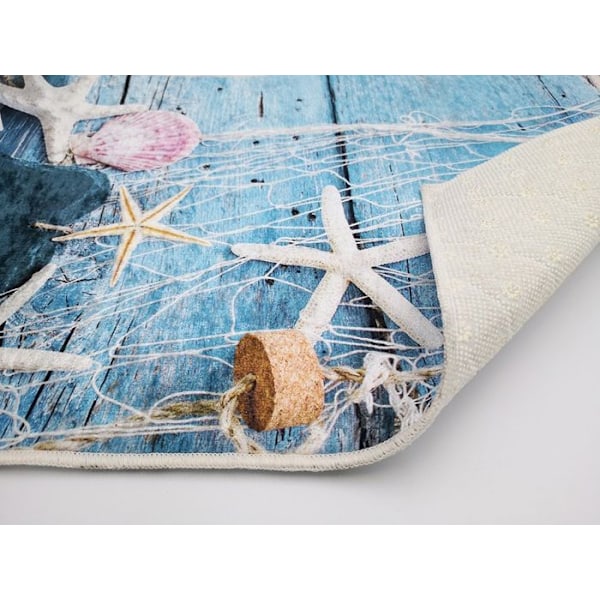 Badmatta - FILET - 50x80 cm - Blå - Maskintvättbar - Antiglidande Blå