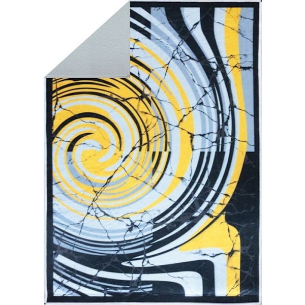 Matto - MANI TEXTILE - TOURBILLON - Keltainen - 200x290 cm - Liukumaton ja konepestävä