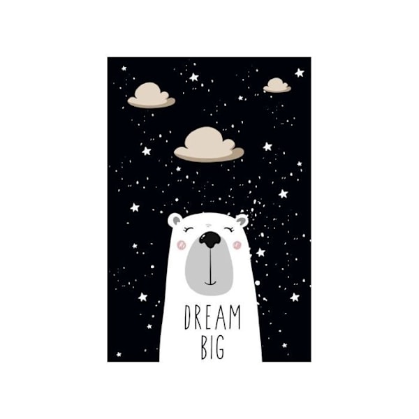 Tæppe børneværelse 120x160 cm Polyester Dream Sort dröm