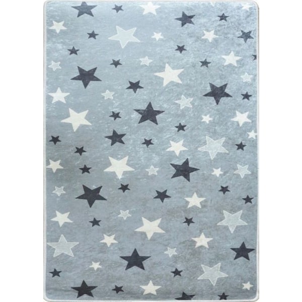 Barnmattor - Ej specificerat - Stjärna - Grå - 100x150 cm - Halkskydd - Maskintvättbar Grå