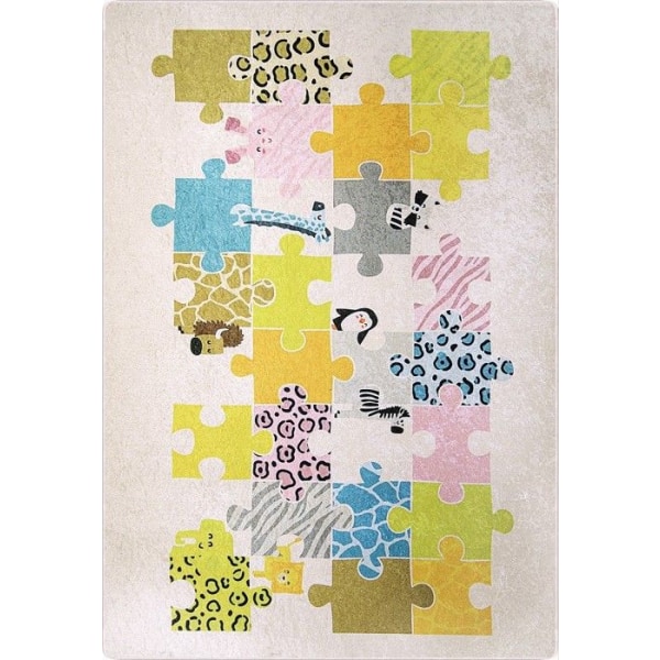 Beige puslespil til børnetæppe, størrelse: 100x150 Beige